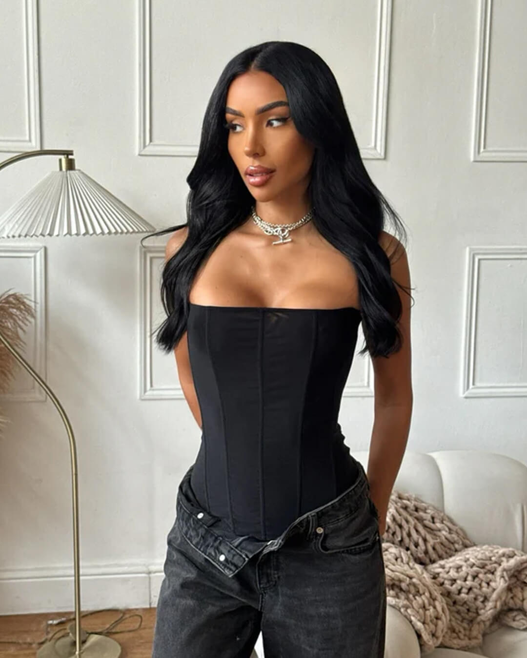 Kelly Satin Corset Top - Women's Everyday Fashion Top - Image 4