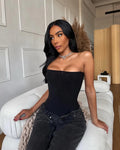 Kelly Satin Corset Top - Women's Everyday Fashion Top - Image 3