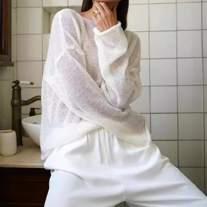 Lilian Sheer Loose Pullover - Women's Everyday Fashion Top - Image 6