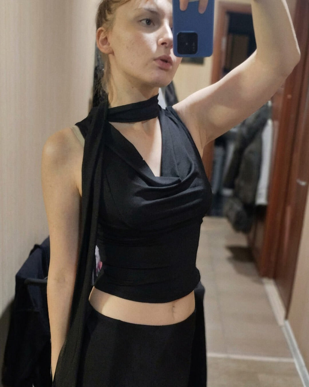 Lydia Neck Tie Up Sleeveless Top - Women's Everyday Fashion Top - Image 3
