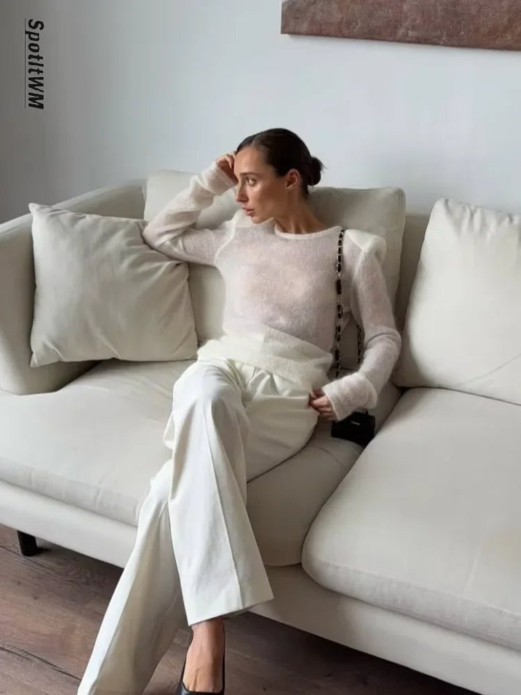 Maricar Slim Fit Sheer Pullover - Women's Everyday Fashion Top - Image 4