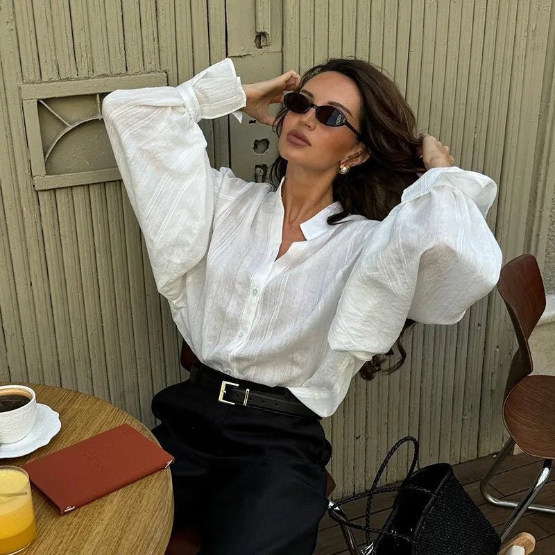 Marielle Oversized Blouse - Women's Everyday Fashion Top