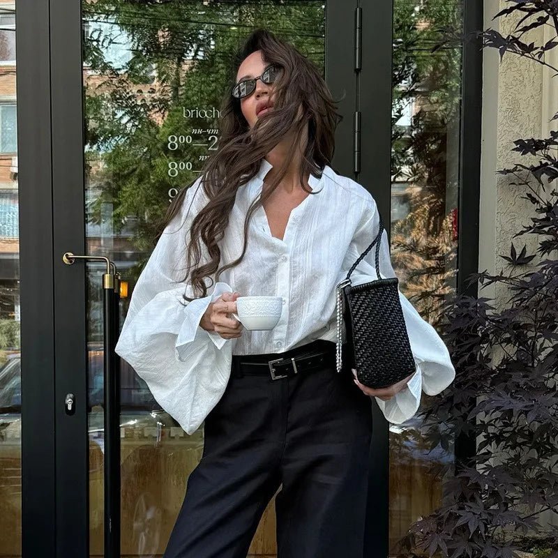 Marielle Oversized Blouse - Women's Everyday Fashion Top - Image 4