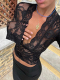 Skye Longsleeve Lace Top - Women's Everyday Fashion Top