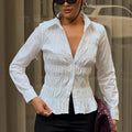 Sara Long Sleeve Ruched Top - Women's Everyday Fashion Top - Image 2