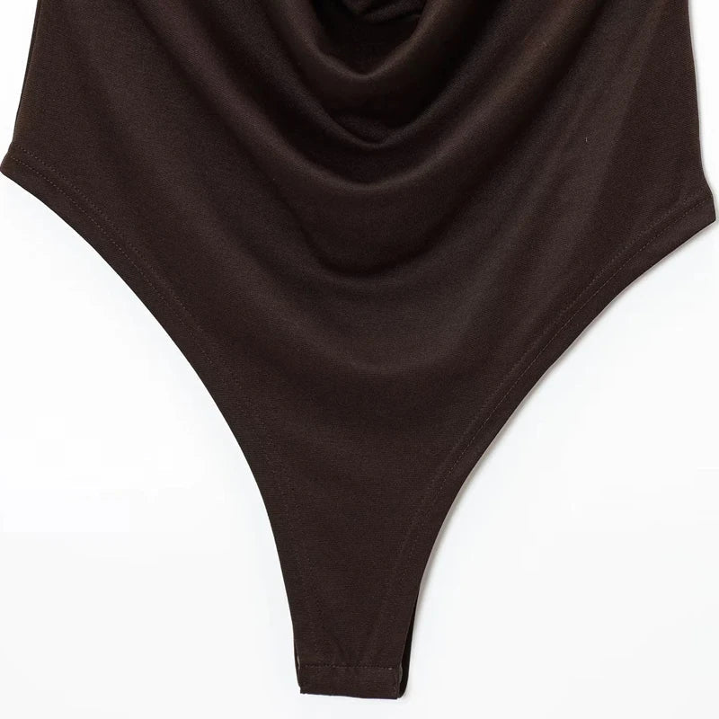 Ophelia Backless Draped Bodysuit - Women's Everyday Fashion Top - Image 7