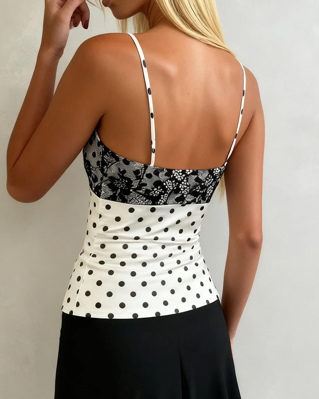 Ophelia Polka Dot Cami Top - Women's Everyday Fashion Top - Image 2