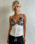 Ophelia Polka Dot Cami Top - Women's Everyday Fashion Top