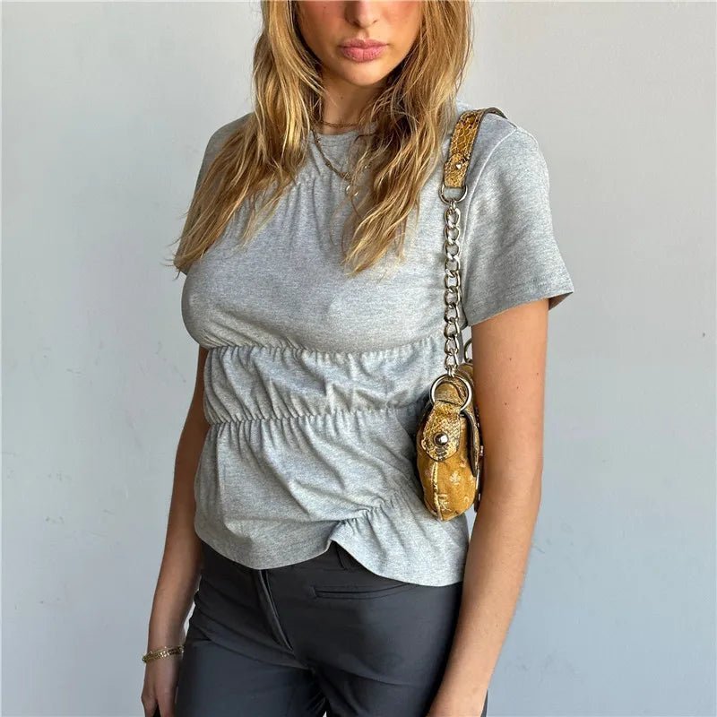 Paloma Short Sleeve Scrunched Top - Women's Everyday Fashion Top - Image 4