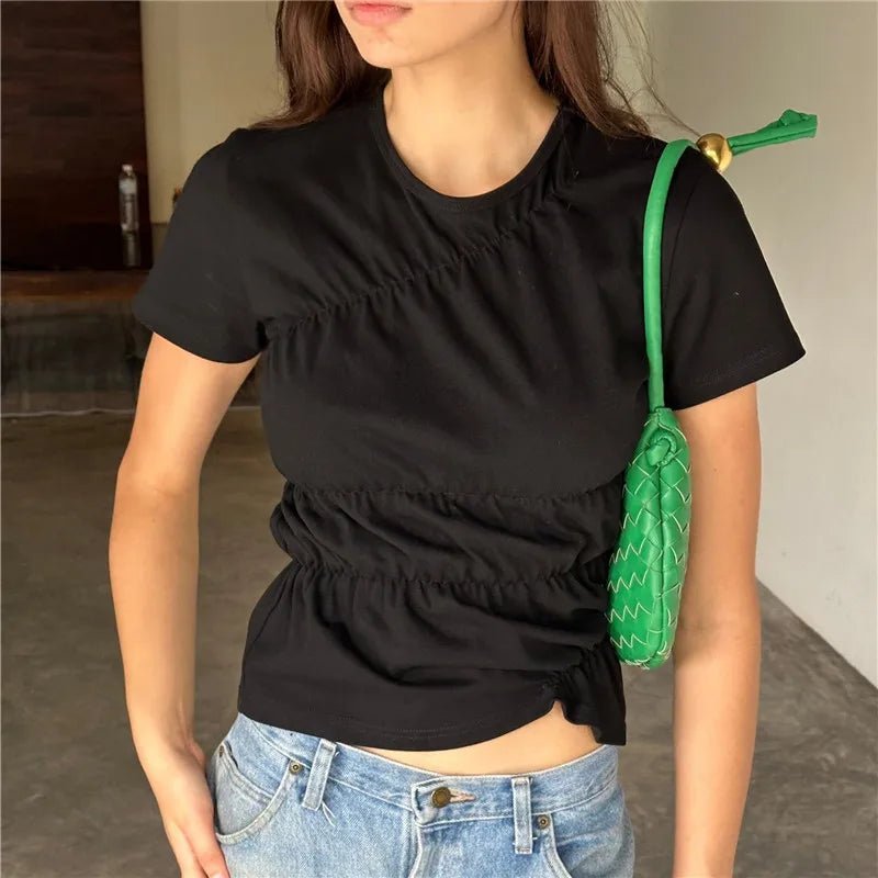 Paloma Short Sleeve Scrunched Top - Women's Everyday Fashion Top - Image 5