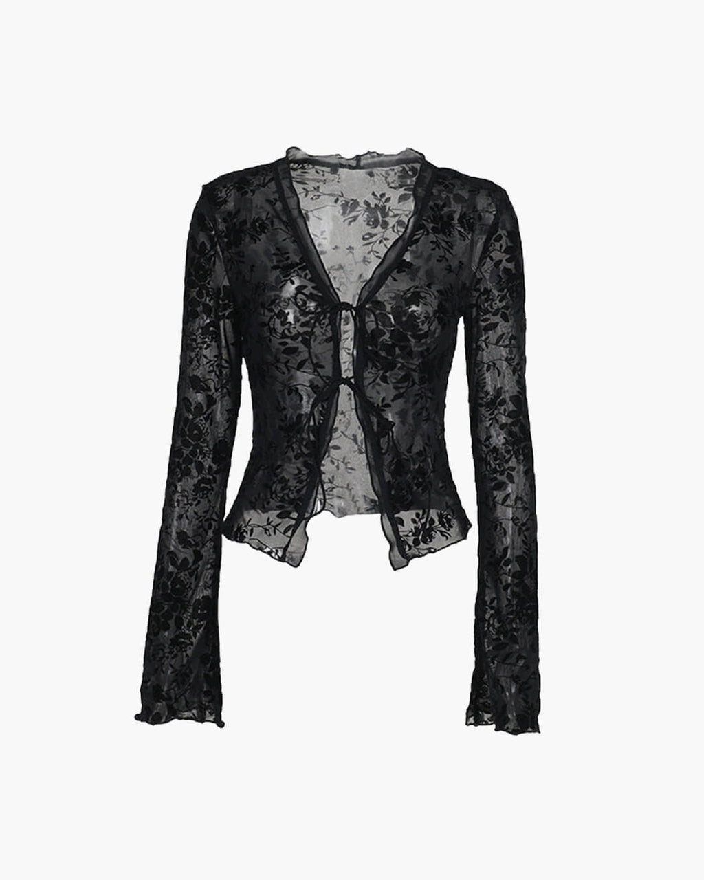 Rachel Tie Front Lace Blouse - Women's Everyday Fashion Top