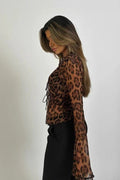 Siena Sheer Leopard Blouse - Women's Everyday Fashion Top - Image 3