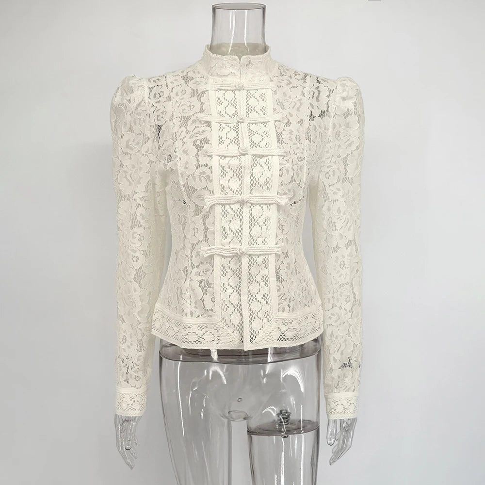 Suzan Long Sleeve Lace Blouse - Women's Everyday Fashion Top - Image 7