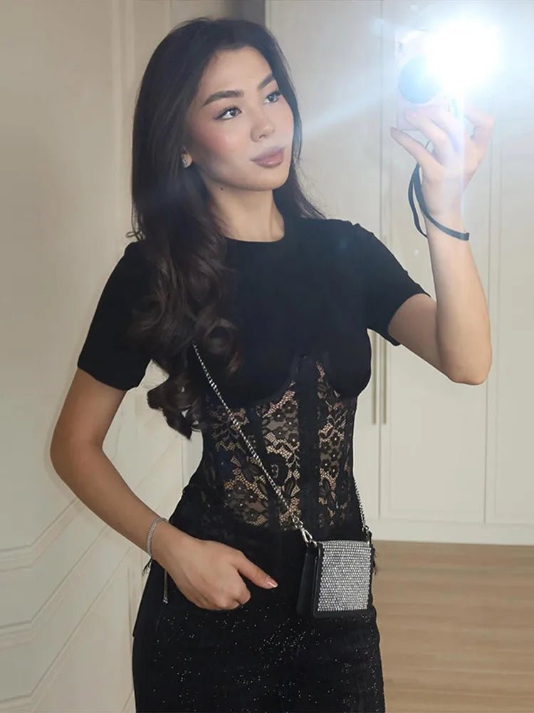 Suzie Lace Corset Top - Women's Everyday Fashion Top - Image 8