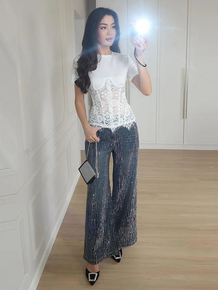 Suzie Lace Corset Top - Women's Everyday Fashion Top - Image 7