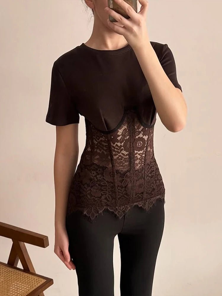 Suzie Lace Corset Top - Women's Everyday Fashion Top - Image 10