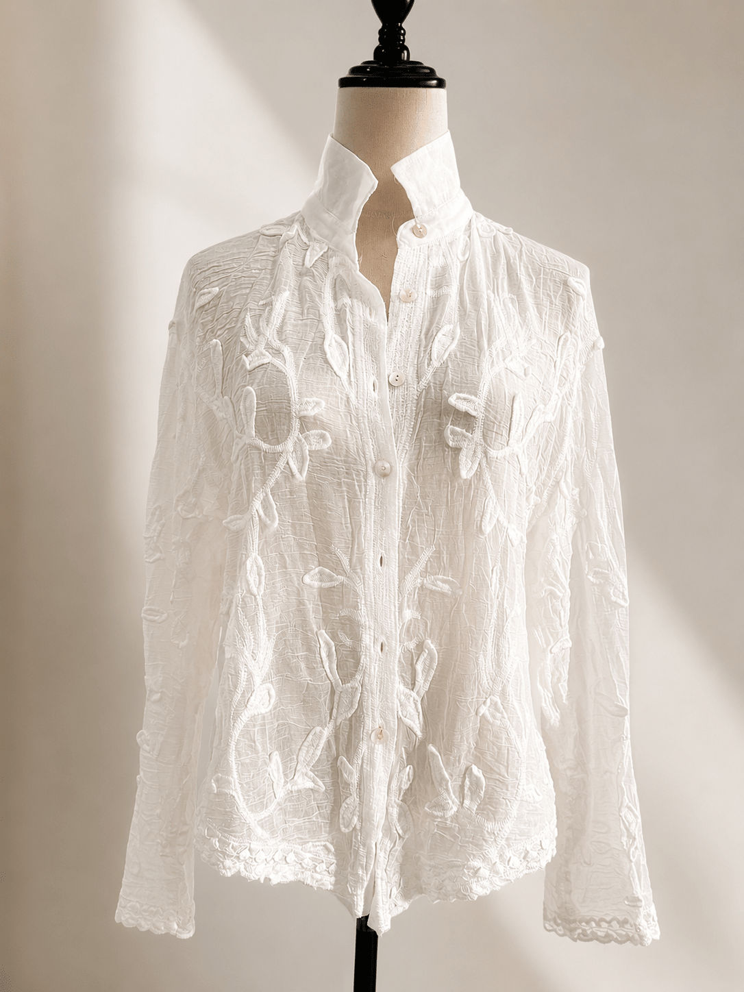 Tina Long Sleeve Embroidered Blouse - Women's Everyday Fashion Top - Image 3
