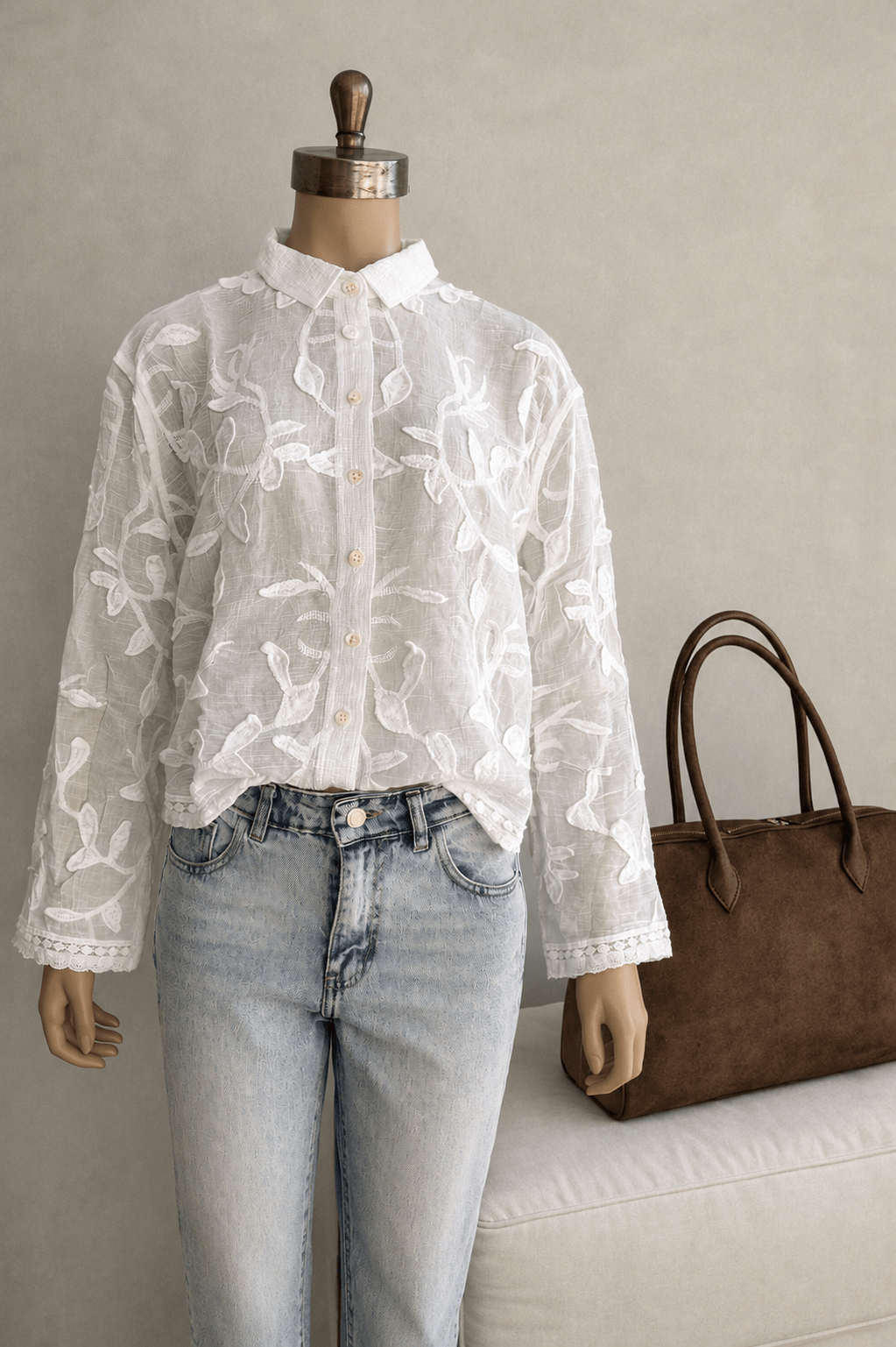 Tina Long Sleeve Embroidered Blouse - Women's Everyday Fashion Top - Image 2
