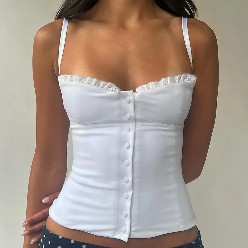 Viviana Lace Patchwork Corset Top - Women's Everyday Fashion Top