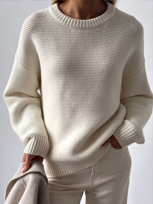 Aisionn Cotton Knit Sweater - Women's Everyday Fashion Top