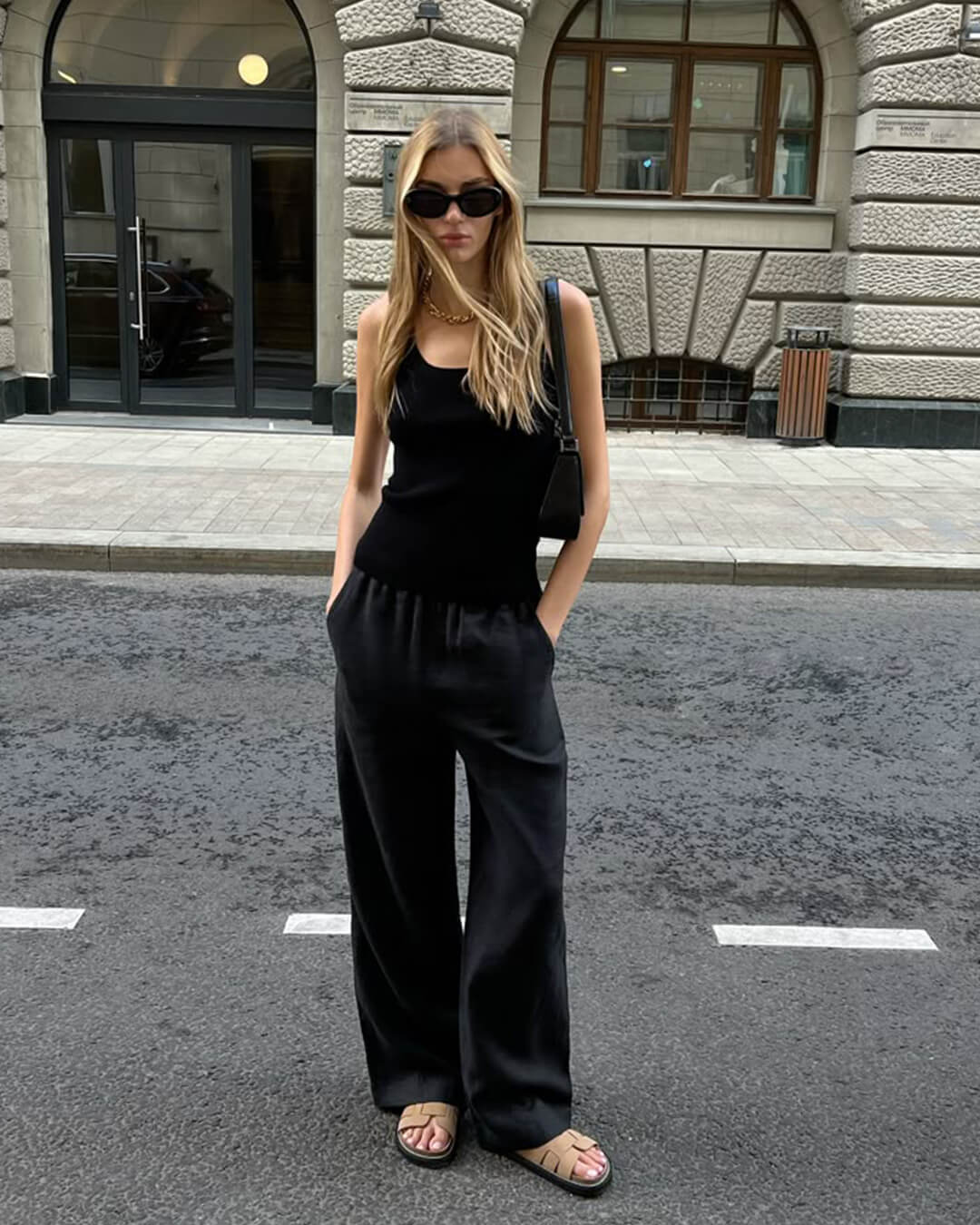 Wendy Women's Satin Wide Leg Trousers - Elastic Waist Dress Pants - Image 7