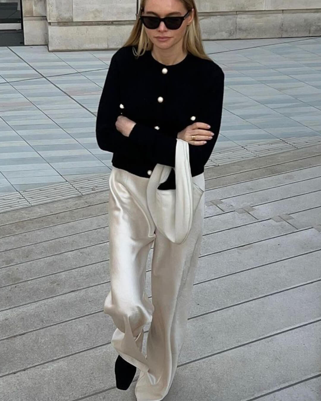 Wendy Women's Satin Wide Leg Trousers - Elastic Waist Dress Pants - Image 2