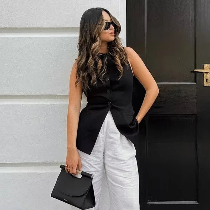Priya Button-Up Vest Top - Women's Layering Vest - Image 7