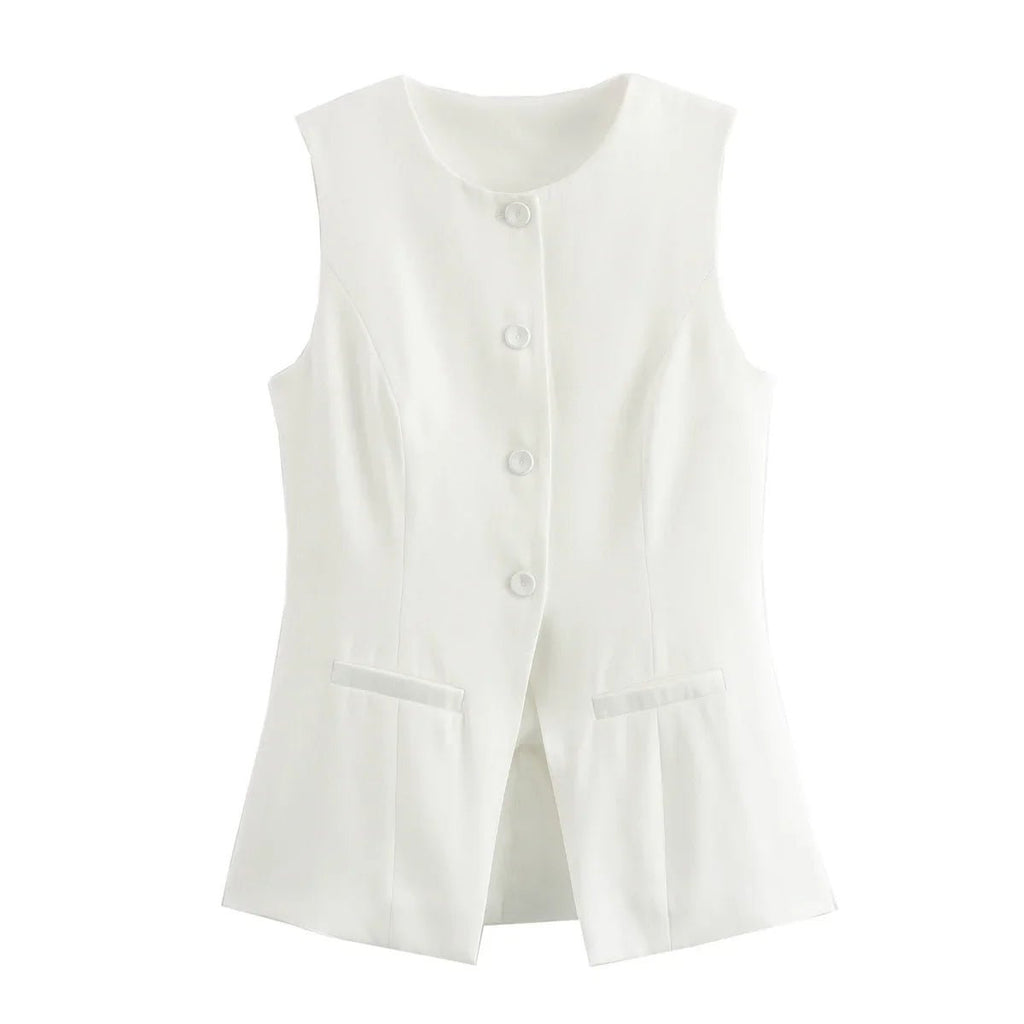 Priya Button-Up Vest Top - Women's Layering Vest - Image 5