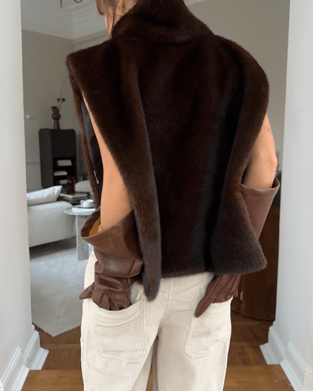 Lorna Faux Fur Turtleneck Vest - Women's Fall and Winter Outerwear - Image 3