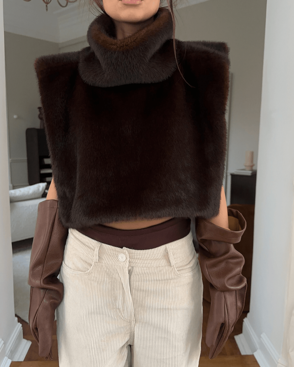 Lorna Faux Fur Turtleneck Vest - Women's Fall and Winter Outerwear
