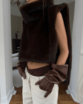 Lorna Faux Fur Turtleneck Vest - Women's Fall and Winter Outerwear - Image 2