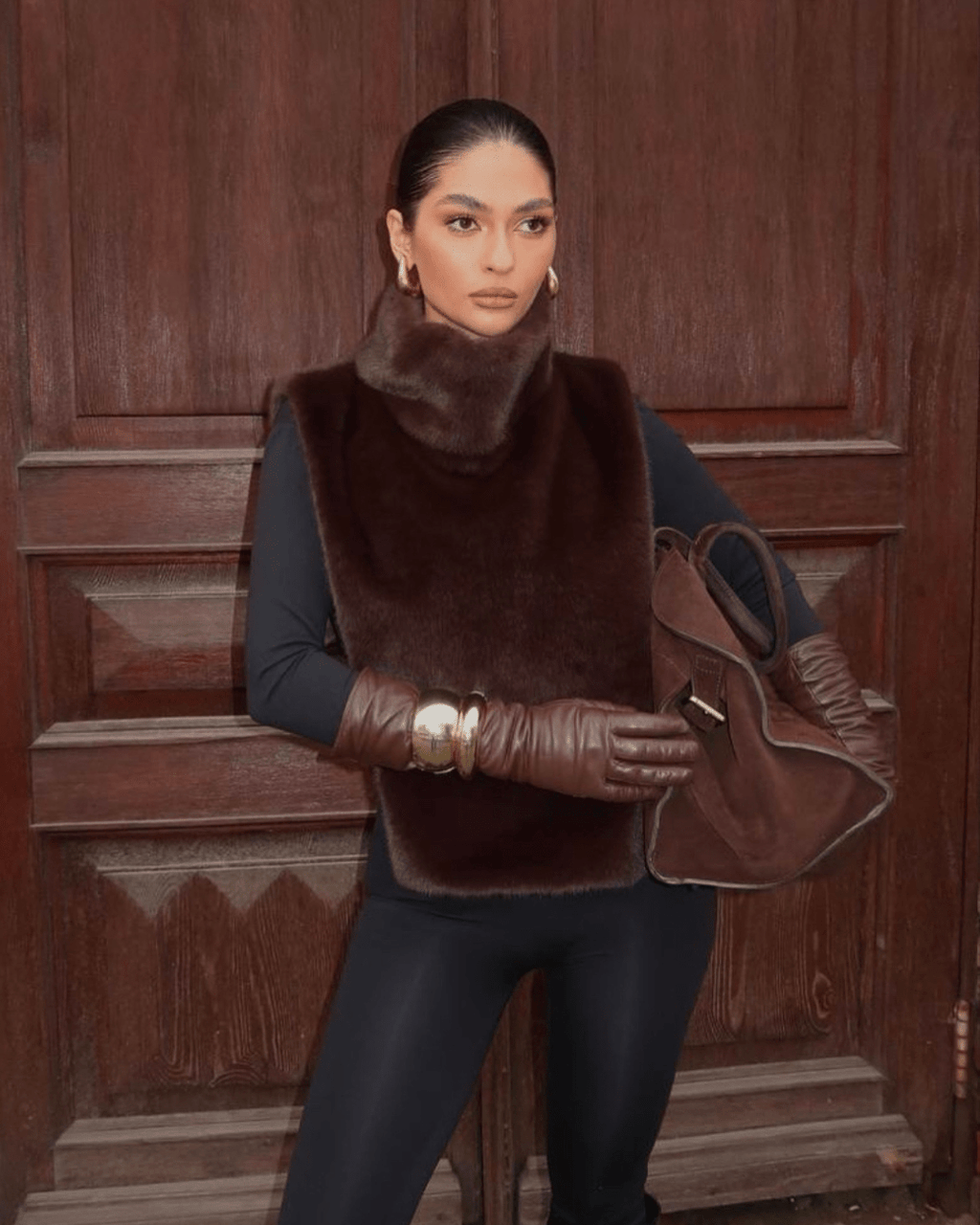 Lorna Faux Fur Turtleneck Vest - Women's Fall and Winter Outerwear - Image 5