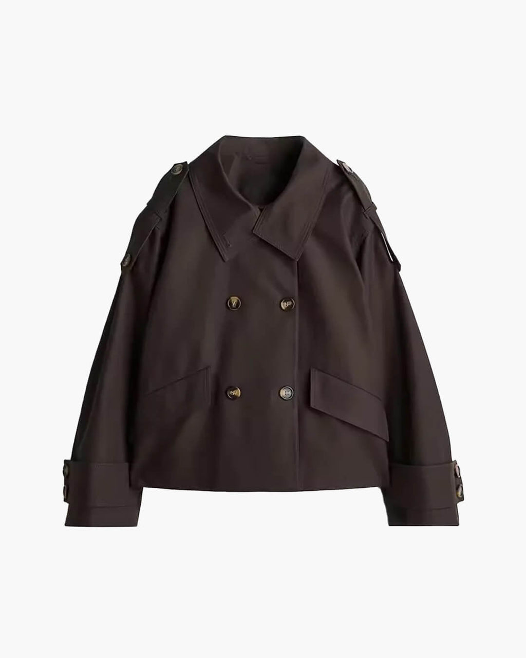 Lucy Stand Collar Cropped Trench Coat - Women's Fall and Winter Outerwear - Image 7