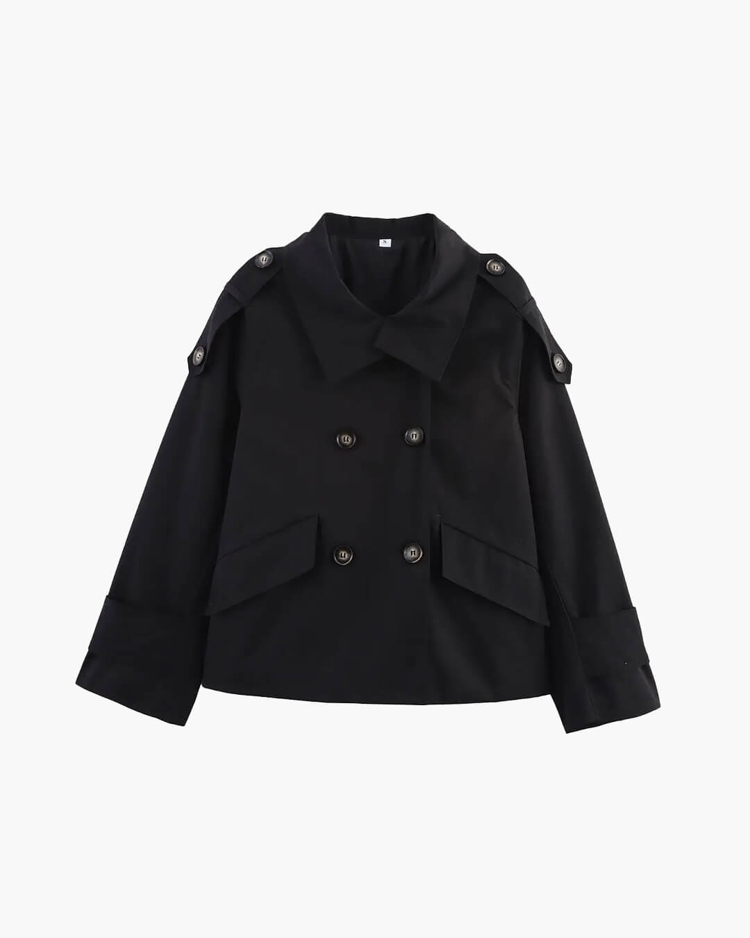 Lucy Stand Collar Cropped Trench Coat - Women's Fall and Winter Outerwear