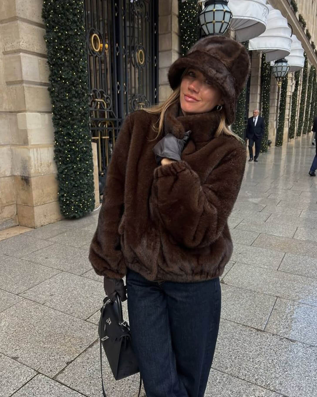 Pauleen Women's Fluffy Bucket Hat - Warm Faux Fur Winter Fisherman Hat - Image 10