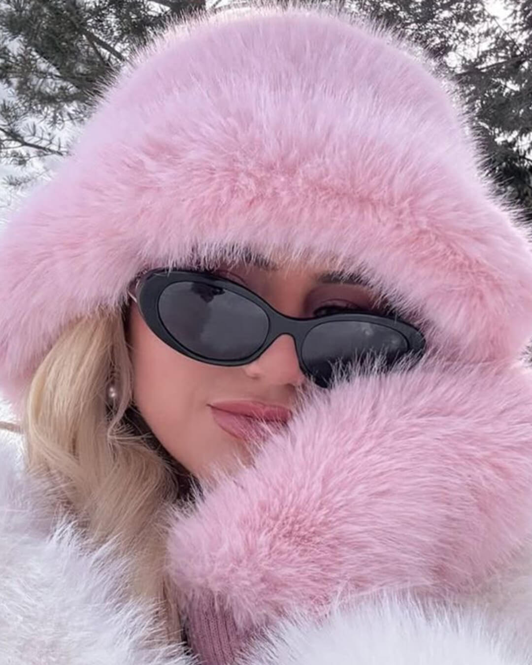 Tracy Women's Faux Fur Hat - Fluffy Winter Beanie for Cold Weather - Image 11