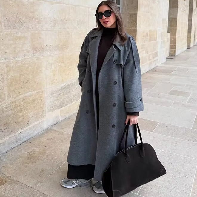 Alicia Gray Belted Long Coat - Women's Fall and Winter Outerwear - Image 2
