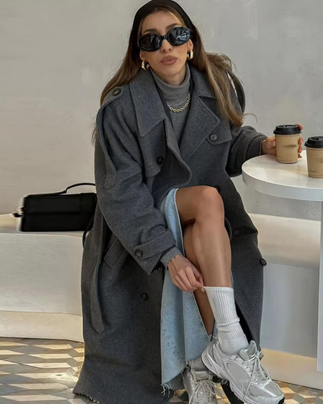 Alicia Gray Belted Long Coat - Women's Fall and Winter Outerwear - Image 6