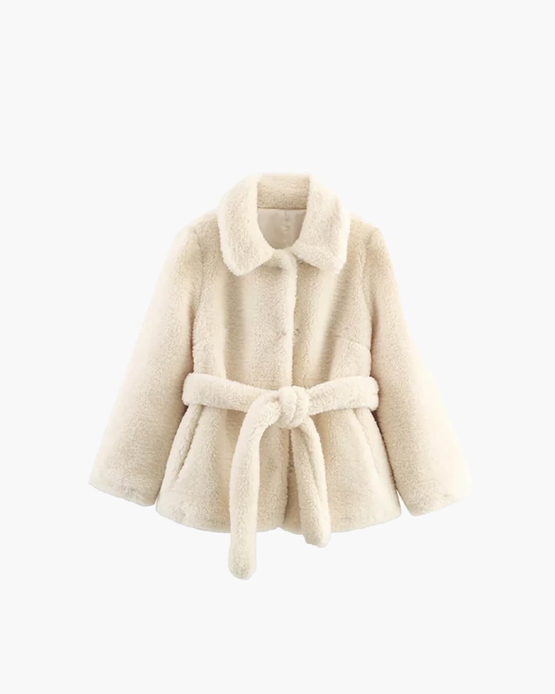 Aellinne Belted Faux Fur Coat - Women's Fall and Winter Outerwear