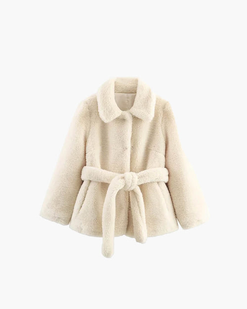 Aellinne Belted Faux Fur Coat - Women's Fall and Winter Outerwear