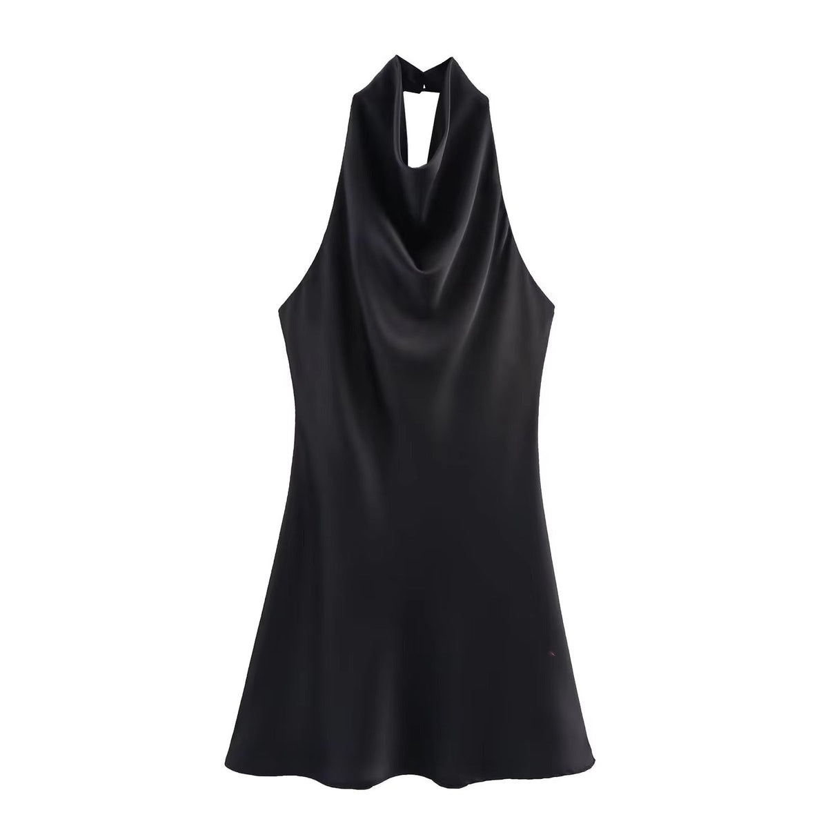Colleen Satin Halter Draped Mini Dress - Elegant Occasion Dress for Women