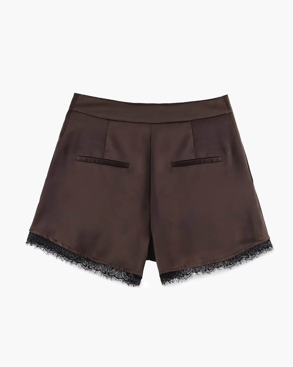 Xylia Lace Trim Satin Mini Shorts - Women's Casual Shorts - Image 2