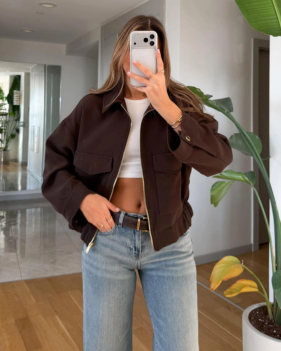 Zoey Zip Up Pocket Jacket - Women's Fall and Winter Outerwear - Image 2