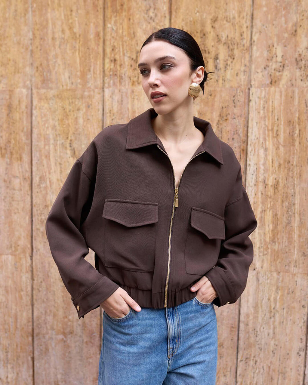Zoey Zip Up Pocket Jacket - Women's Fall and Winter Outerwear - Image 4