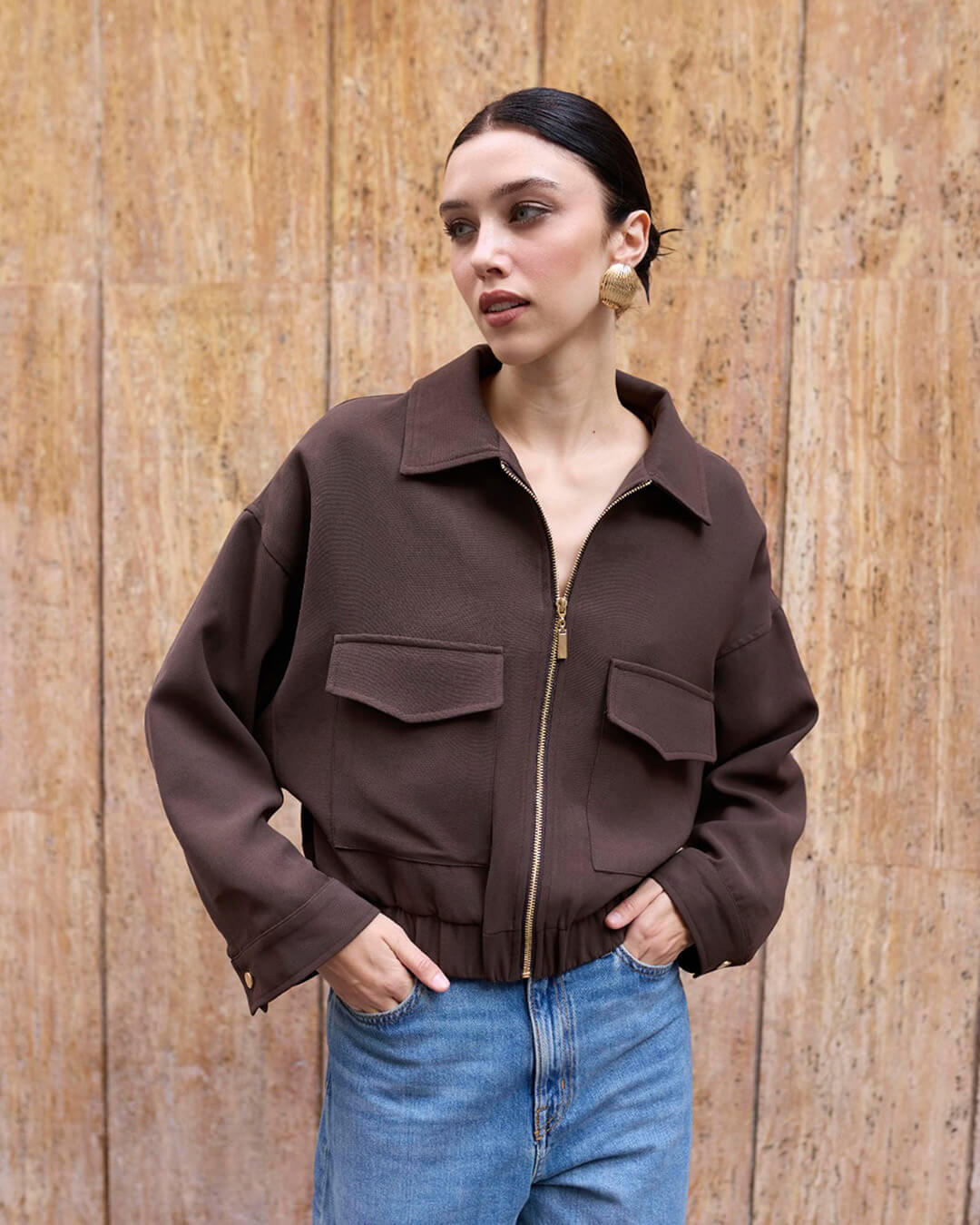 Zoey Zip Up Pocket Jacket - Women's Fall and Winter Outerwear - Image 4
